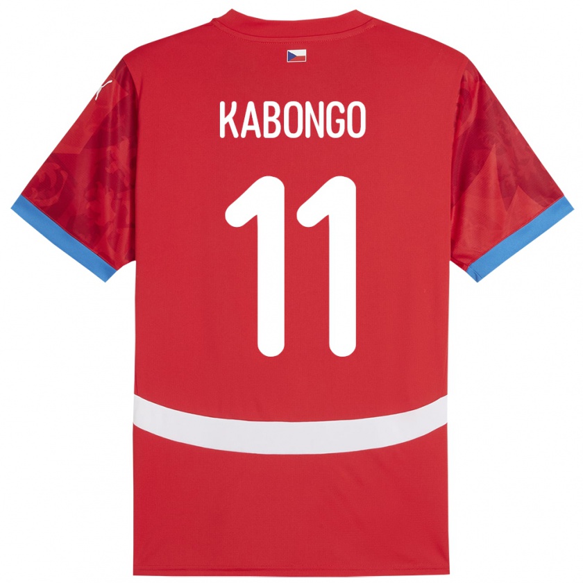 Kandiny Gyermek Csehország Christophe Kabongo #11 Piros Hazai Jersey 24-26 Mez Póló Ing