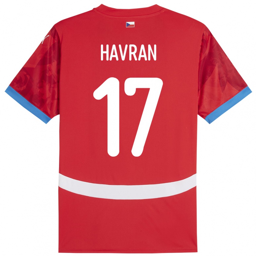 Kandiny Gyermek Csehország Marek Havran #17 Piros Hazai Jersey 24-26 Mez Póló Ing