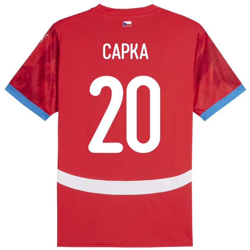 Kandiny Gyermek Csehország Filip Capka #20 Piros Hazai Jersey 24-26 Mez Póló Ing