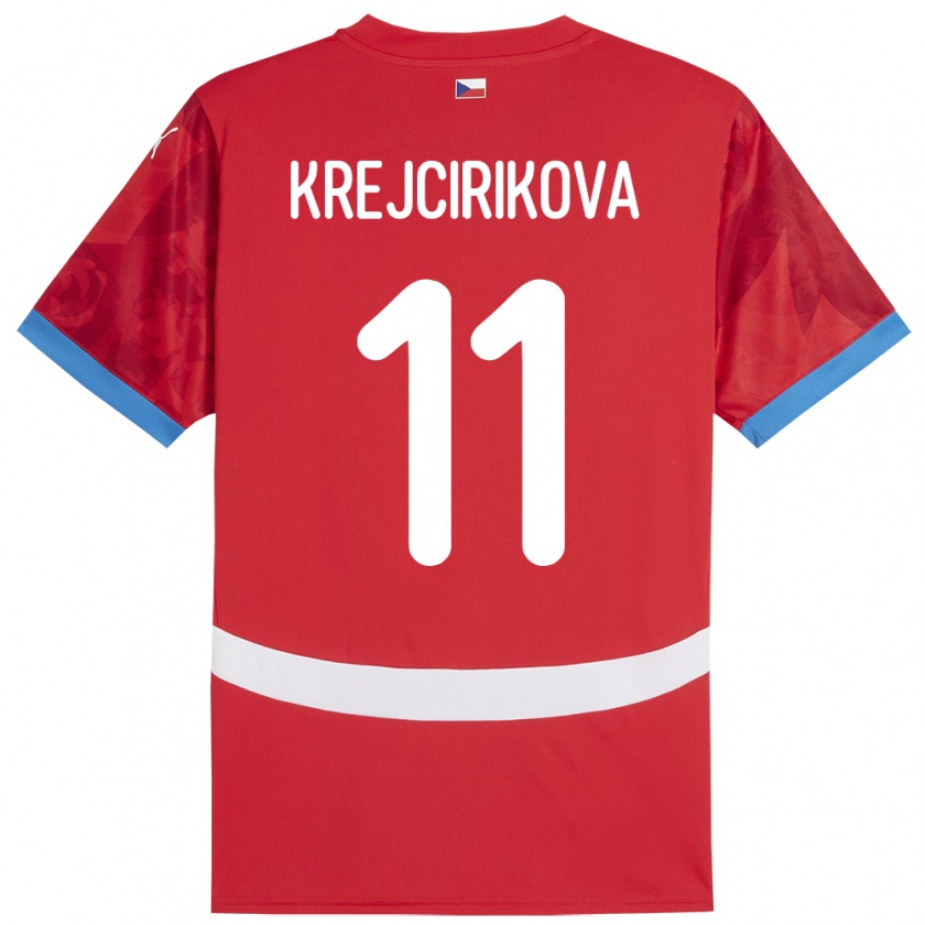 Kandiny Gyermek Csehország Tereza Krejčiříková #11 Piros Hazai Jersey 24-26 Mez Póló Ing