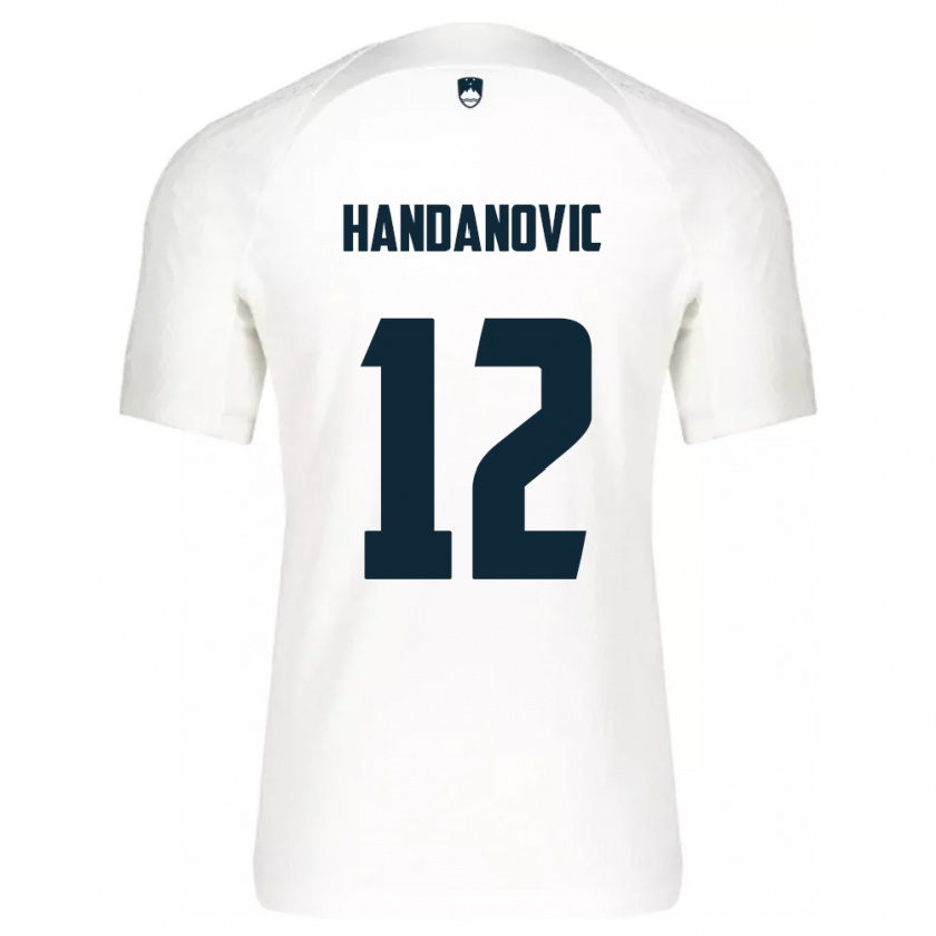 Kandiny Gyermek Szlovénia Tanej Handanovic #12 Fehér Hazai Jersey 24-26 Mez Póló Ing