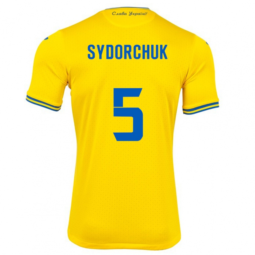 Kandiny Gyermek Ukrajna Sergiy Sydorchuk #5 Sárga Hazai Jersey 24-26 Mez Póló Ing