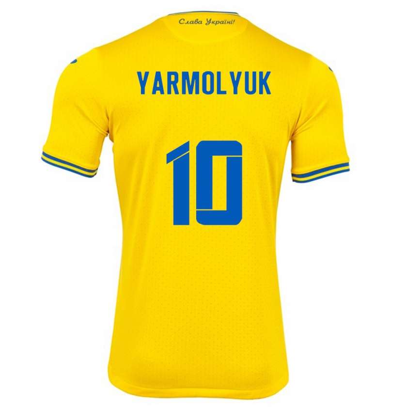 Kandiny Gyermek Ukrajna Yegor Yarmolyuk #10 Sárga Hazai Jersey 24-26 Mez Póló Ing