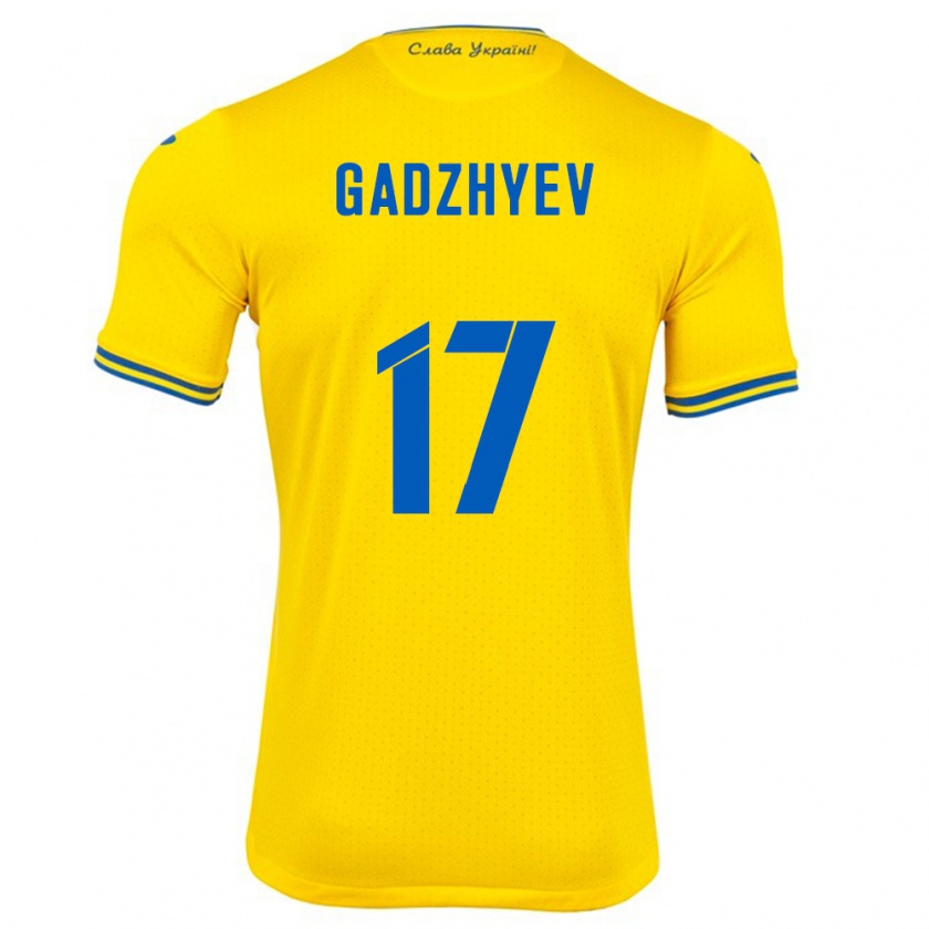 Kandiny Gyermek Ukrajna Ramik Gadzhyev #17 Sárga Hazai Jersey 24-26 Mez Póló Ing