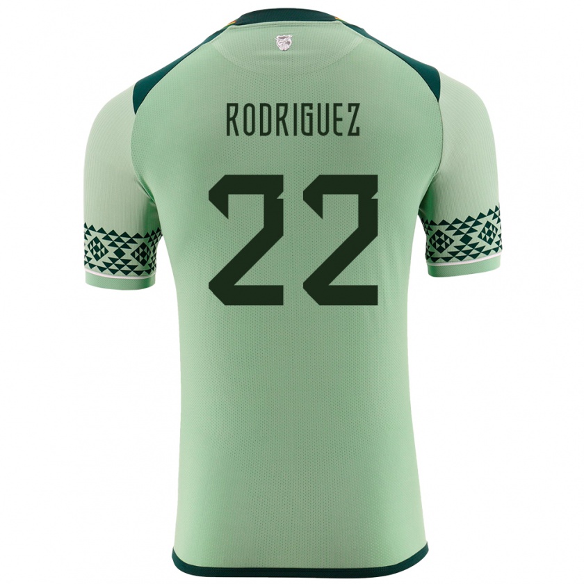 Kandiny Gyermek Bolívia Carlitos Rodriguez #22 Világos Zöld Hazai Jersey 24-26 Mez Póló Ing