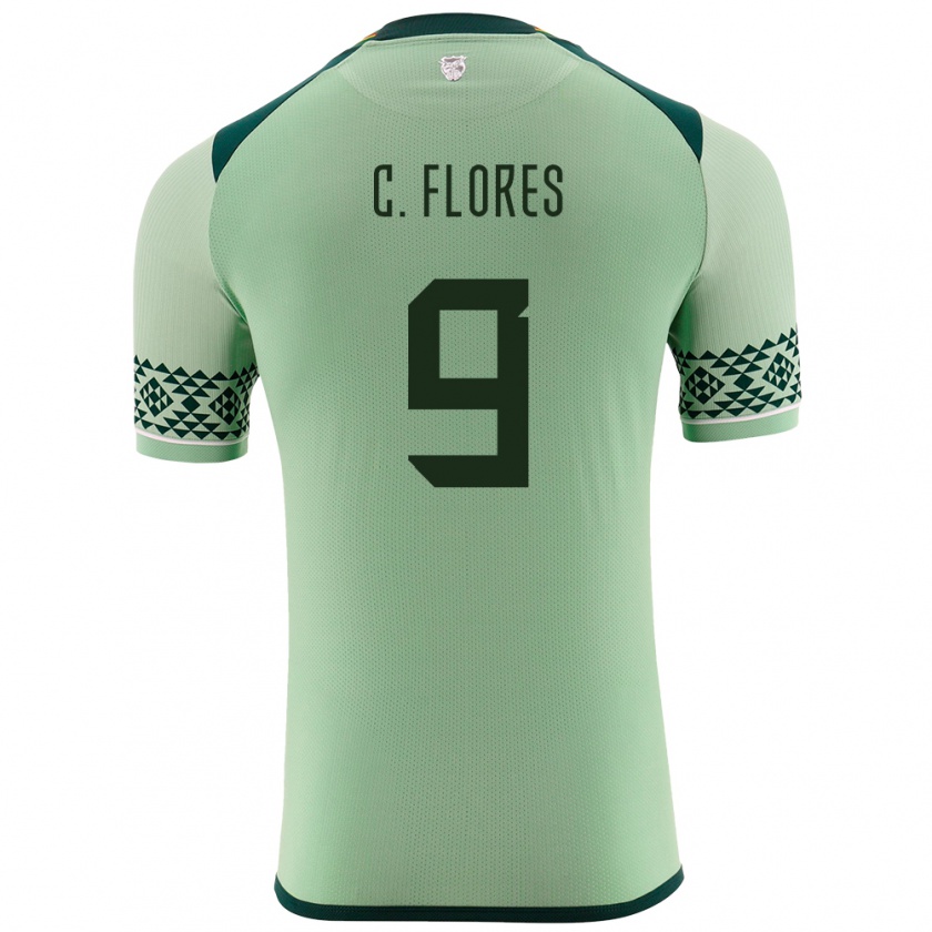 Kandiny Gyermek Bolívia Cesar Flores #9 Világos Zöld Hazai Jersey 24-26 Mez Póló Ing