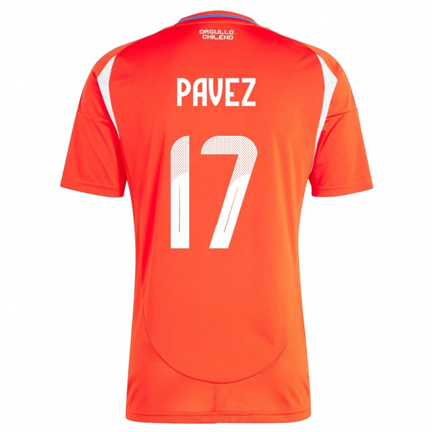 Kandiny Gyermek Chile Esteban Pavez #17 Piros Hazai Jersey 24-26 Mez Póló Ing