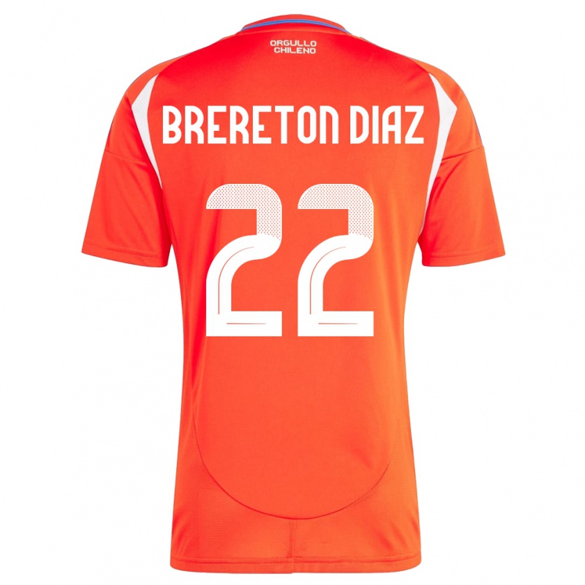 Kandiny Gyermek Chile Ben Brereton Díaz #22 Piros Hazai Jersey 24-26 Mez Póló Ing