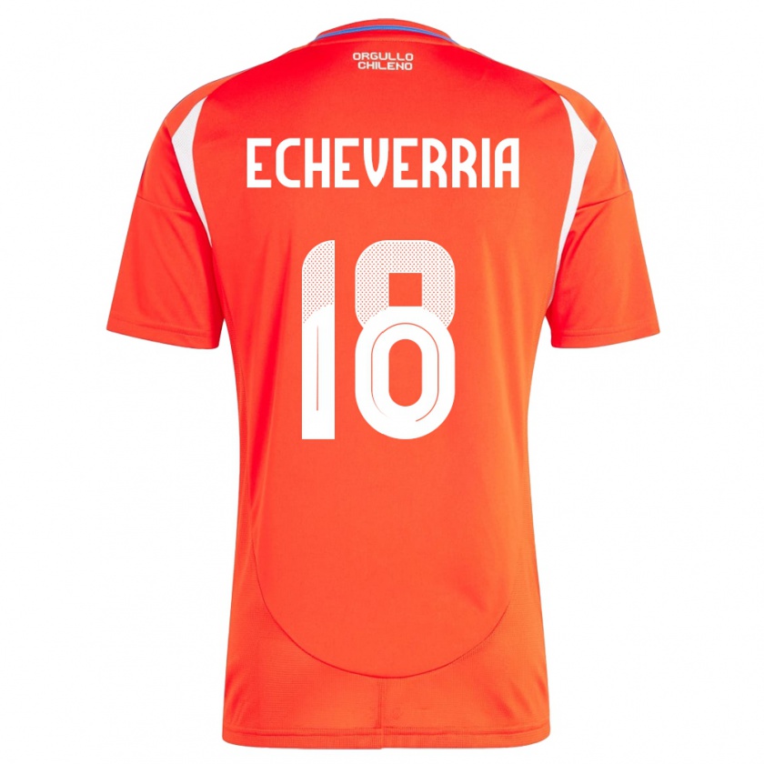 Kandiny Gyermek Chile Rodrigo Echeverría #18 Piros Hazai Jersey 24-26 Mez Póló Ing