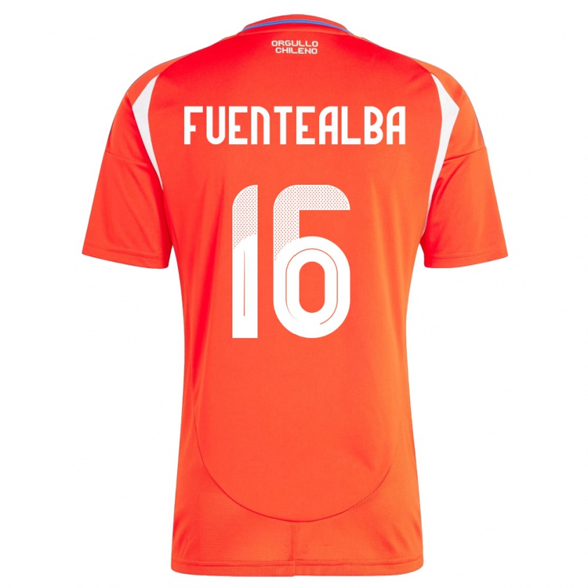 Kandiny Gyermek Chile Jeison Fuentealba #16 Piros Hazai Jersey 24-26 Mez Póló Ing