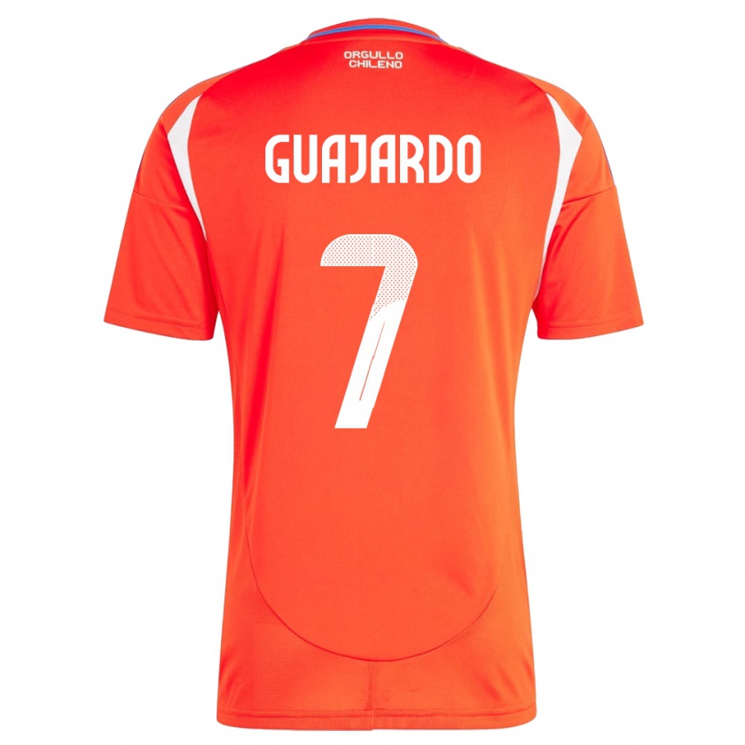 Kandiny Gyermek Chile Paolo Guajardo #7 Piros Hazai Jersey 24-26 Mez Póló Ing