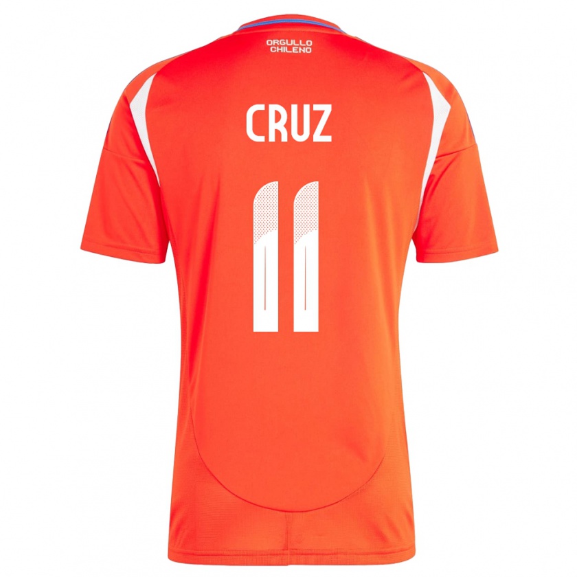 Kandiny Gyermek Chile Joan Cruz #11 Piros Hazai Jersey 24-26 Mez Póló Ing