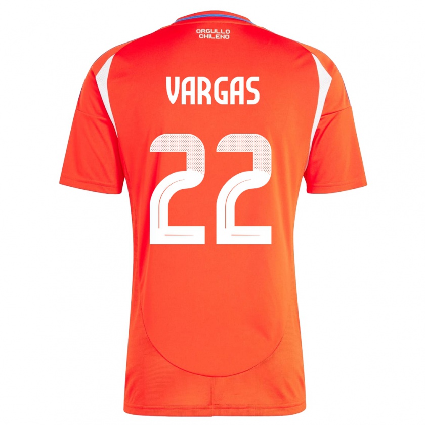 Kandiny Gyermek Chile Diego Vargas #22 Piros Hazai Jersey 24-26 Mez Póló Ing