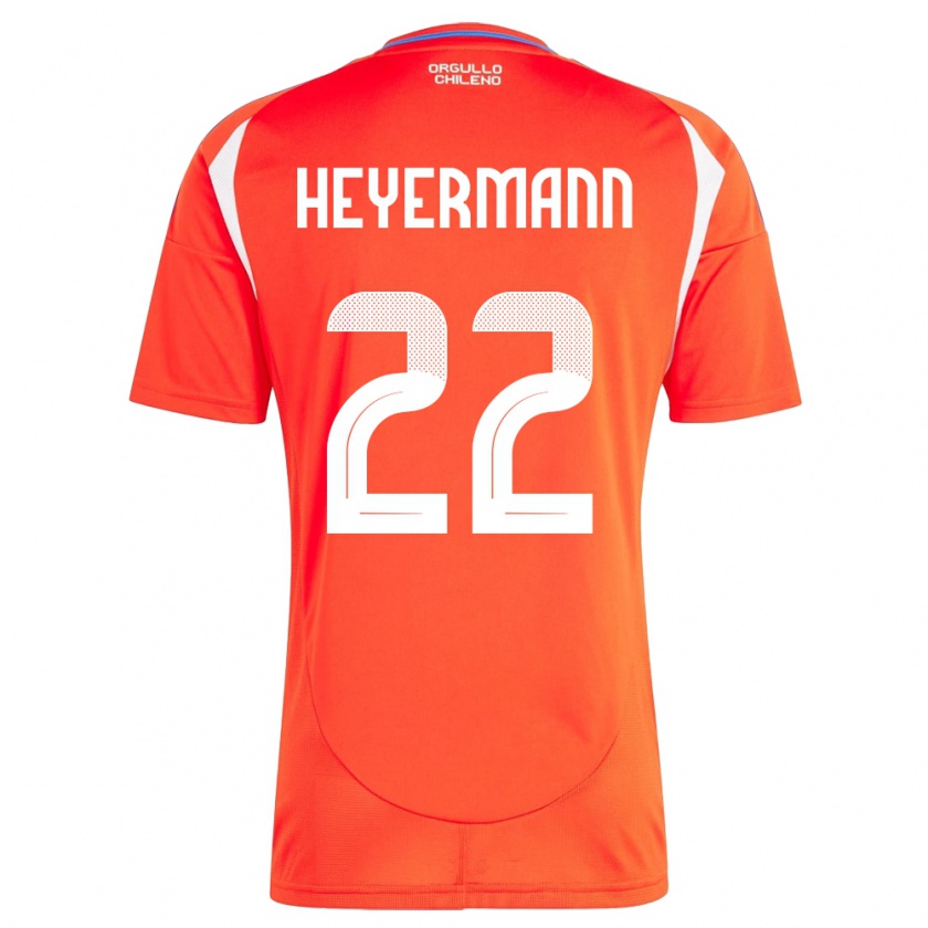 Kandiny Gyermek Chile Agustina Heyermann #22 Piros Hazai Jersey 24-26 Mez Póló Ing