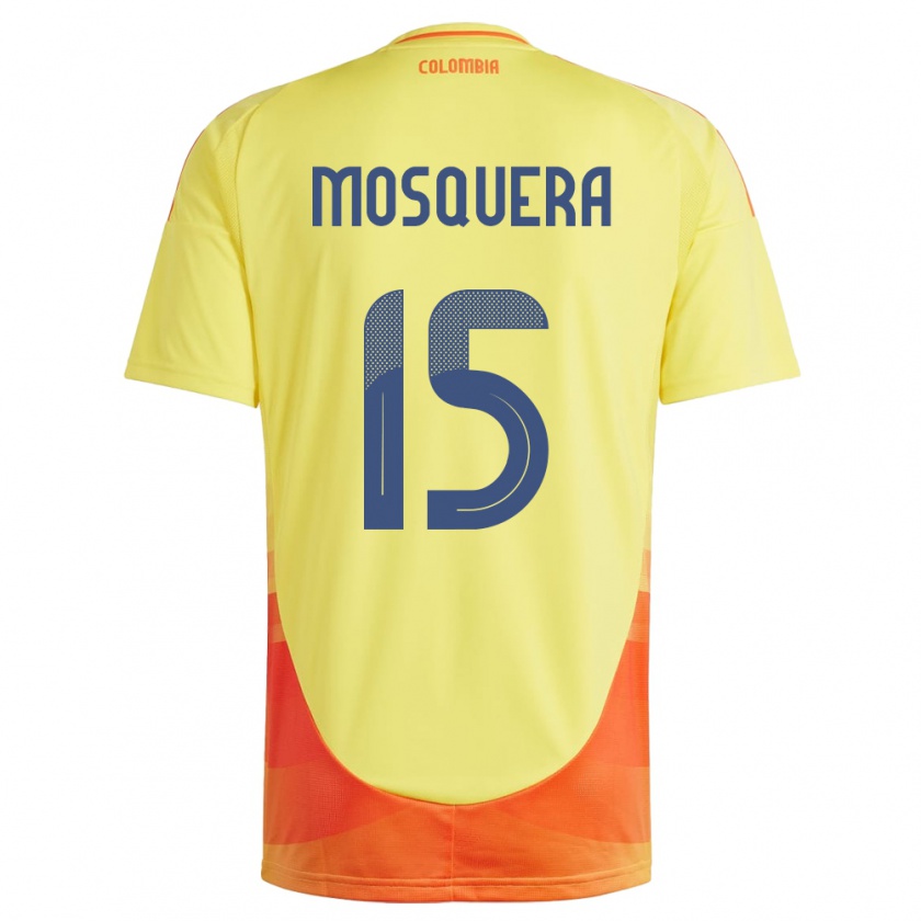 Kandiny Gyermek Kolumbia Yerson Mosquera #15 Sárga Hazai Jersey 24-26 Mez Póló Ing