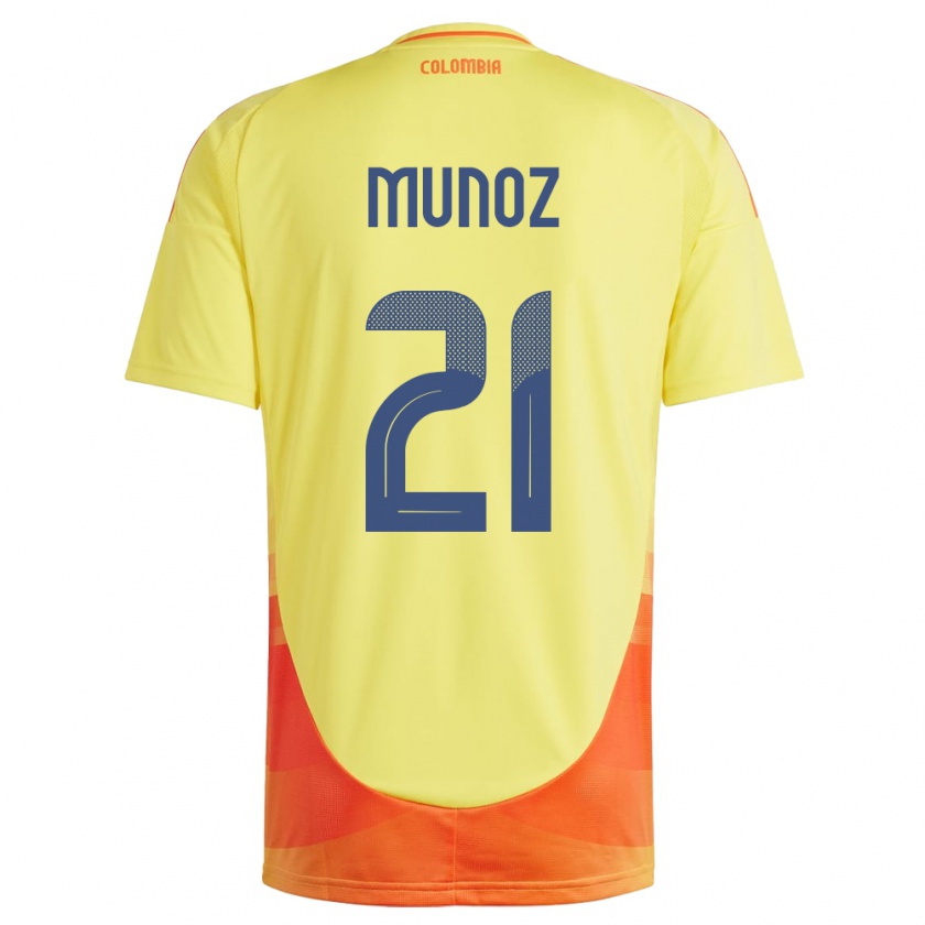 Kandiny Gyermek Kolumbia Daniel Muñoz #21 Sárga Hazai Jersey 24-26 Mez Póló Ing