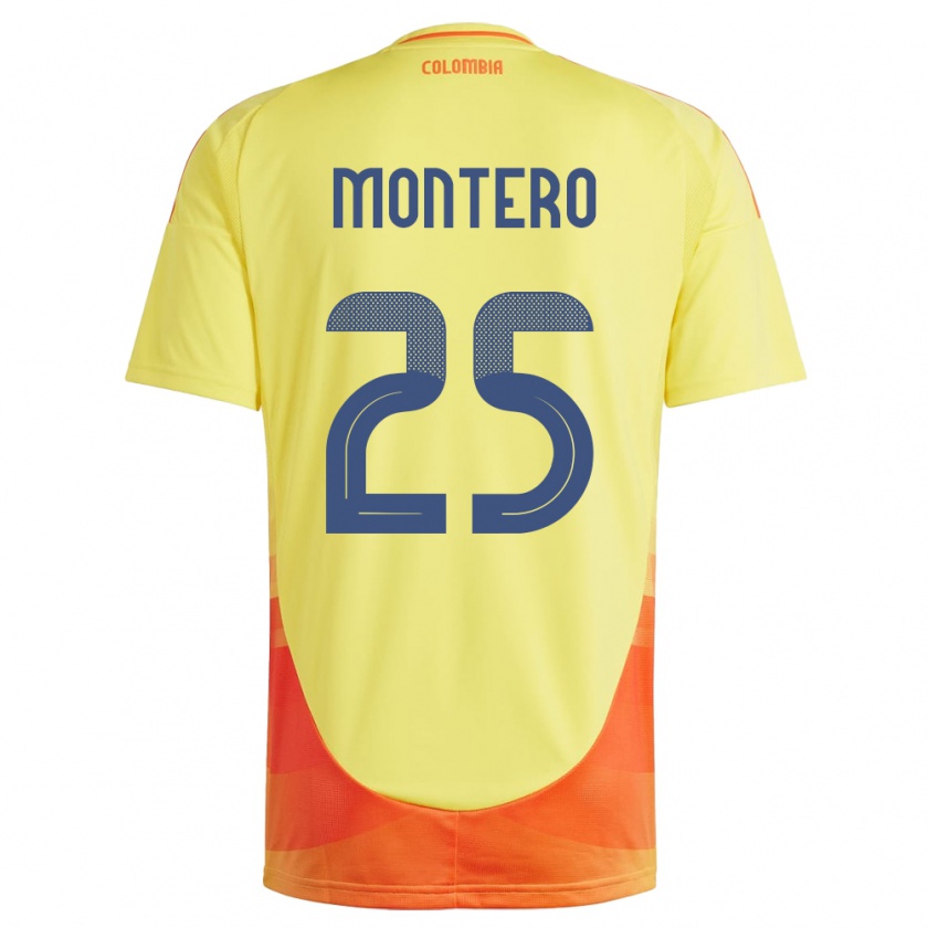 Kandiny Gyermek Kolumbia Álvaro Montero #25 Sárga Hazai Jersey 24-26 Mez Póló Ing