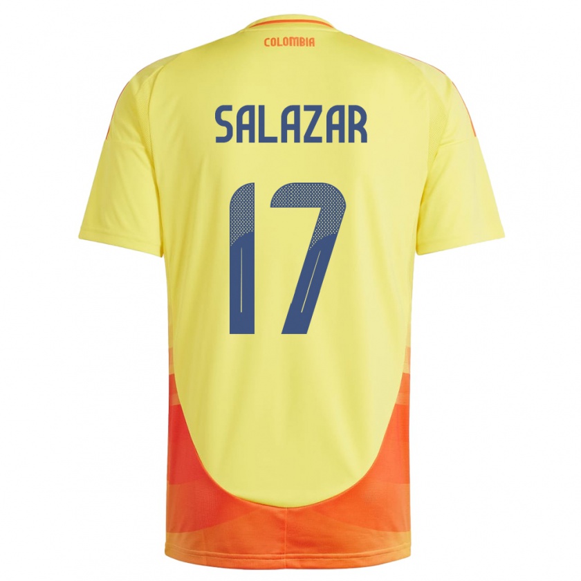 Kandiny Gyermek Kolumbia Andrés Salazar #17 Sárga Hazai Jersey 24-26 Mez Póló Ing