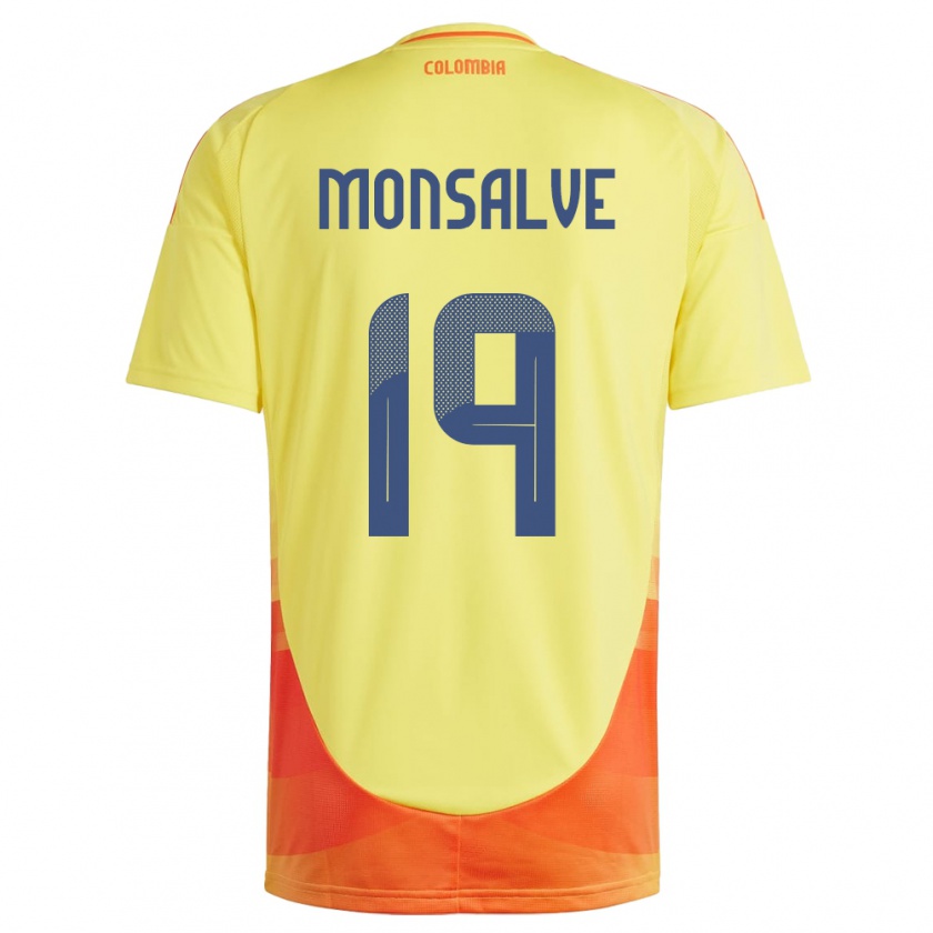 Kandiny Gyermek Kolumbia Miguel Monsalve #19 Sárga Hazai Jersey 24-26 Mez Póló Ing