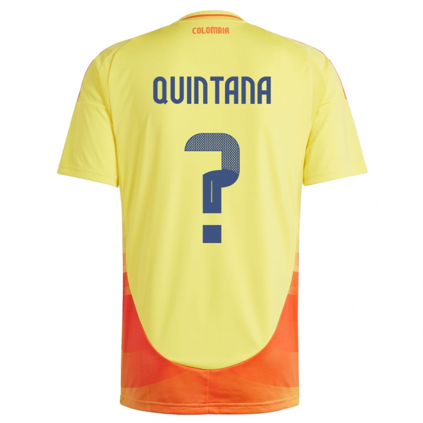 Kandiny Gyermek Kolumbia Juan Quintana #0 Sárga Hazai Jersey 24-26 Mez Póló Ing