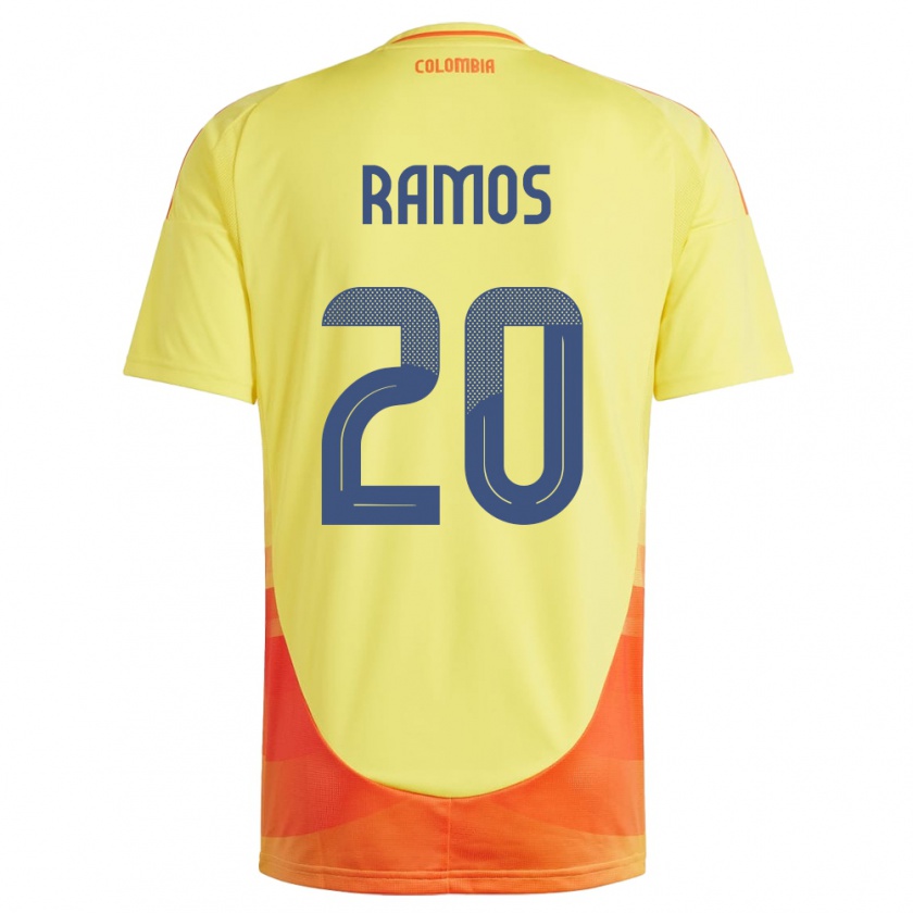 Kandiny Gyermek Kolumbia Mónica Ramos #20 Sárga Hazai Jersey 24-26 Mez Póló Ing