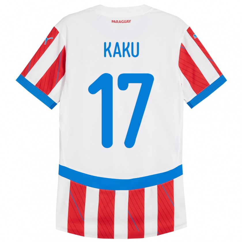 Kandiny Gyermek Paraguay Kaku #17 Fehér Piros Hazai Jersey 24-26 Mez Póló Ing