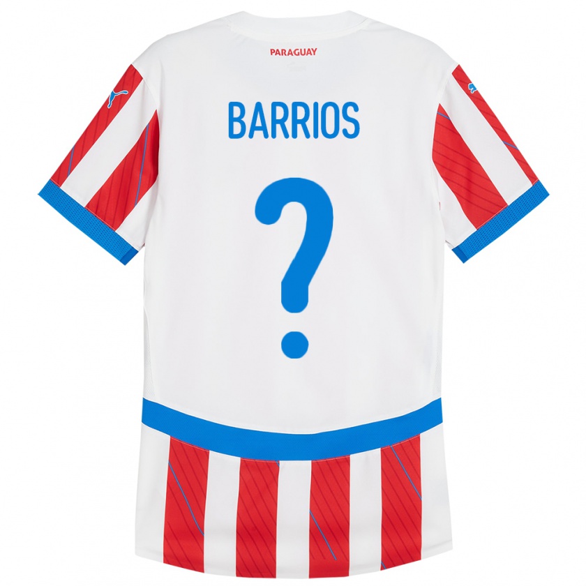 Kandiny Gyermek Paraguay Fabio Barrios #0 Fehér Piros Hazai Jersey 24-26 Mez Póló Ing