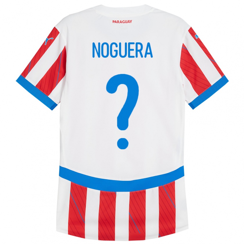 Kandiny Gyermek Paraguay Junior Noguera #0 Fehér Piros Hazai Jersey 24-26 Mez Póló Ing