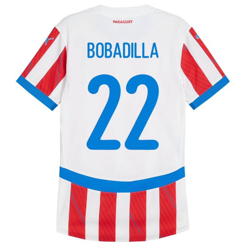 Kandiny Gyermek Paraguay Dylan Bobadilla #22 Fehér Piros Hazai Jersey 24-26 Mez Póló Ing