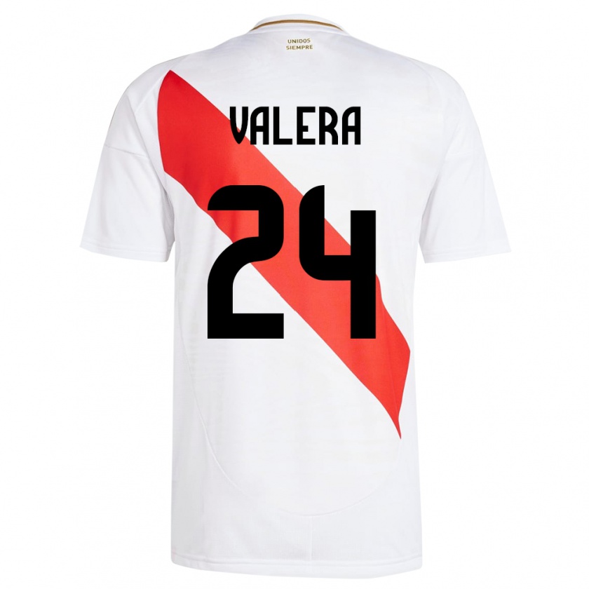 Kandiny Gyermek Peru Álex Valera #24 Fehér Hazai Jersey 24-26 Mez Póló Ing