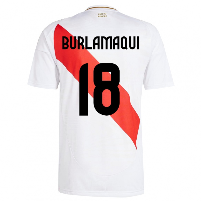 Kandiny Gyermek Peru Alessandro Burlamaqui #18 Fehér Hazai Jersey 24-26 Mez Póló Ing