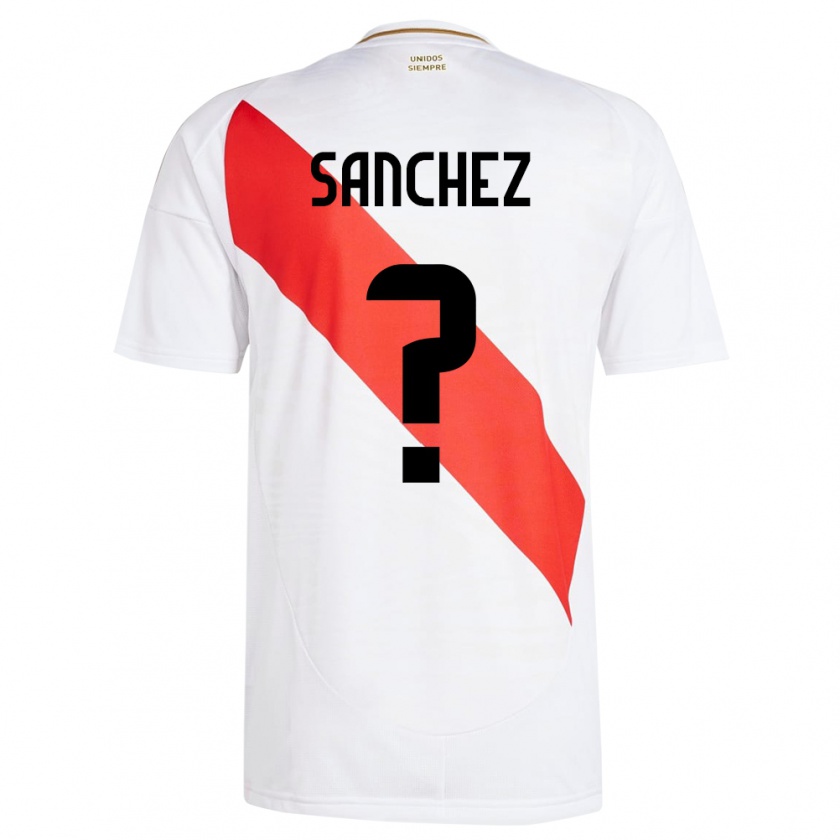 Kandiny Gyermek Peru Sebastián Sánchez #0 Fehér Hazai Jersey 24-26 Mez Póló Ing