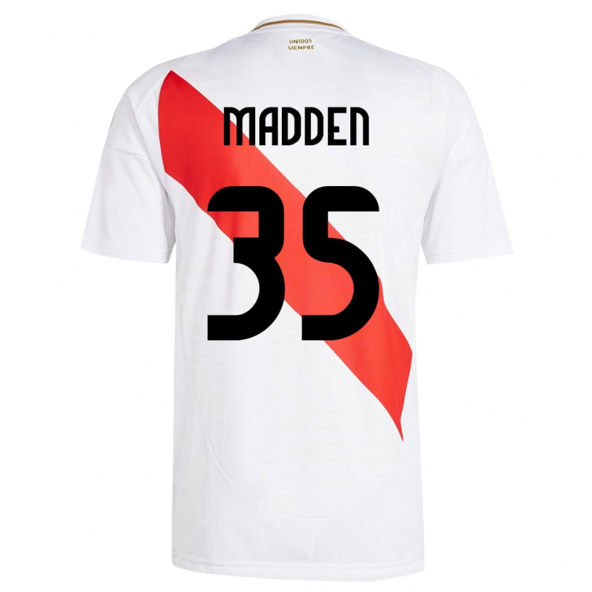 Kandiny Gyermek Peru Savannah Madden #35 Fehér Hazai Jersey 24-26 Mez Póló Ing