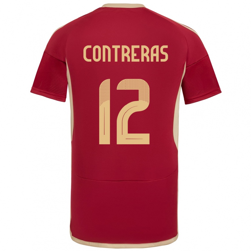 Kandiny Gyermek Venezuela José Contreras #12 Burgundia Hazai Jersey 24-26 Mez Póló Ing