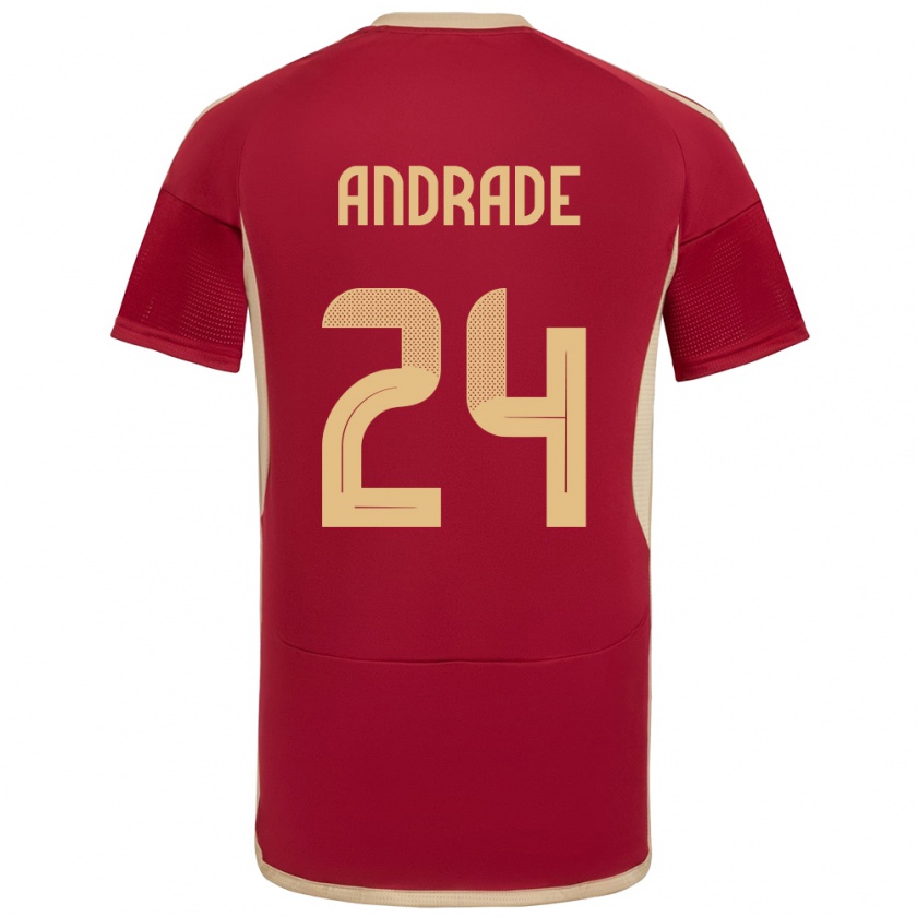 Kandiny Gyermek Venezuela Kervin Andrade #24 Burgundia Hazai Jersey 24-26 Mez Póló Ing