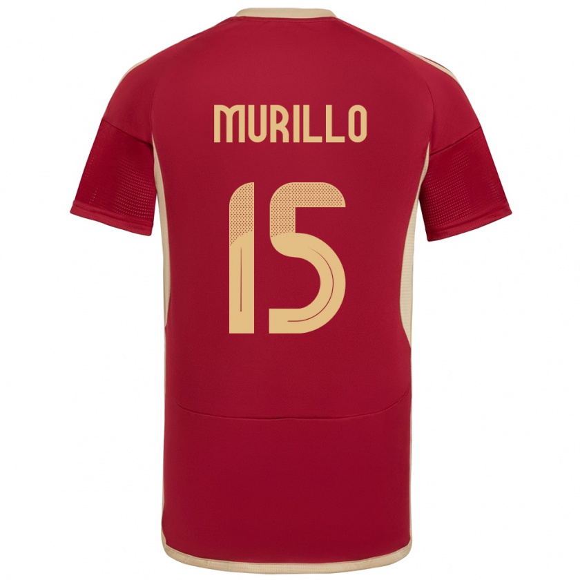 Kandiny Gyermek Venezuela Jhon Murillo #15 Burgundia Hazai Jersey 24-26 Mez Póló Ing