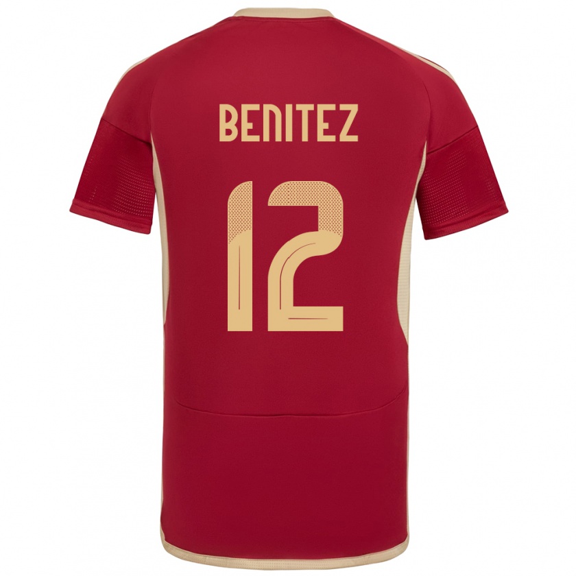 Kandiny Gyermek Venezuela Frankarlos Benítez #12 Burgundia Hazai Jersey 24-26 Mez Póló Ing