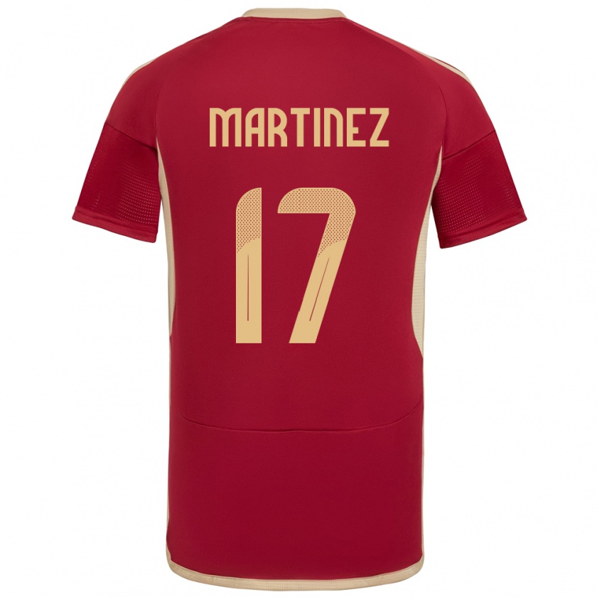 Kandiny Gyermek Venezuela David Martínez #17 Burgundia Hazai Jersey 24-26 Mez Póló Ing