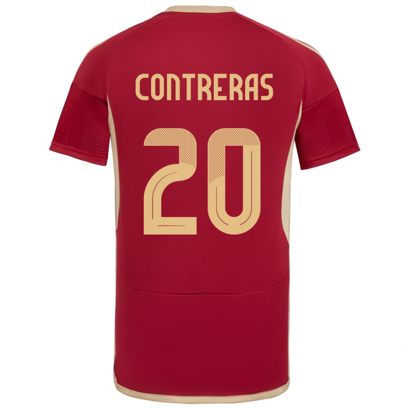 Kandiny Gyermek Venezuela Anderson Contreras #20 Burgundia Hazai Jersey 24-26 Mez Póló Ing