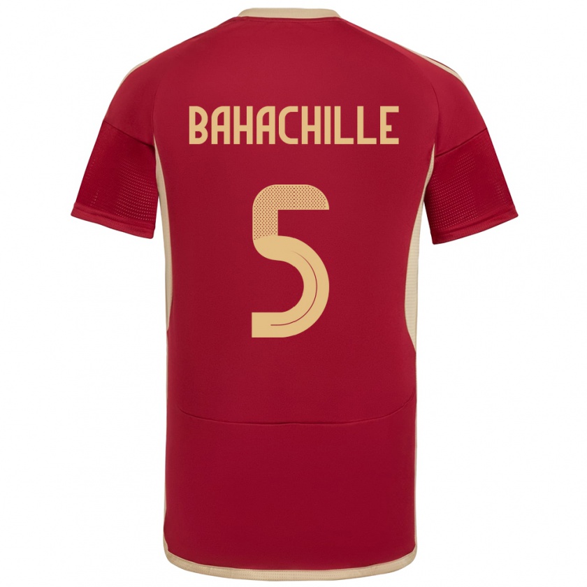 Kandiny Gyermek Venezuela Abraham Bahachille #5 Burgundia Hazai Jersey 24-26 Mez Póló Ing