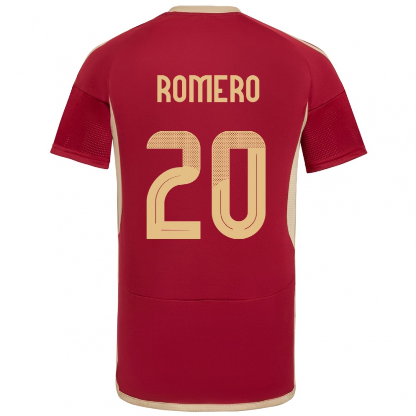 Kandiny Gyermek Venezuela Andrés Romero #20 Burgundia Hazai Jersey 24-26 Mez Póló Ing