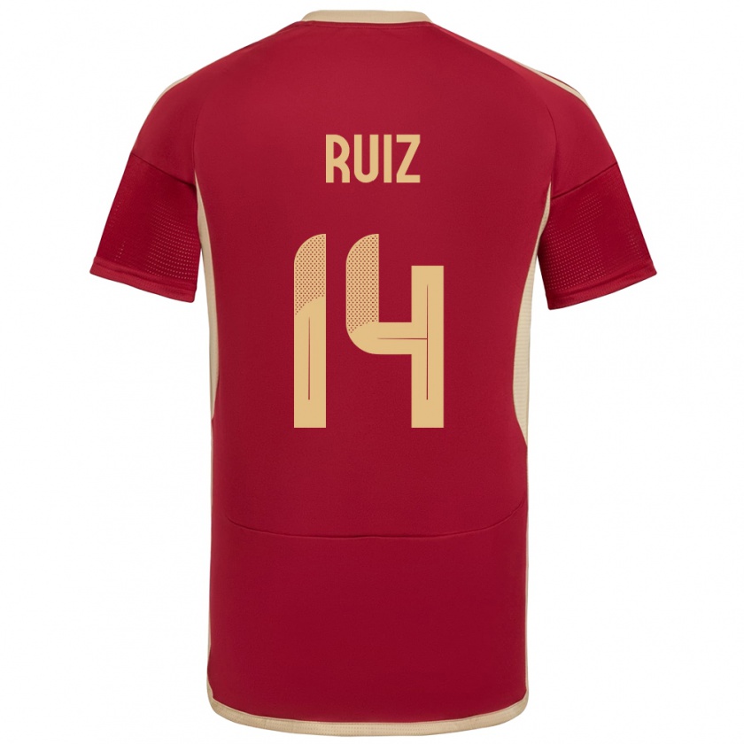 Kandiny Gyermek Venezuela Maicol Ruiz #14 Burgundia Hazai Jersey 24-26 Mez Póló Ing