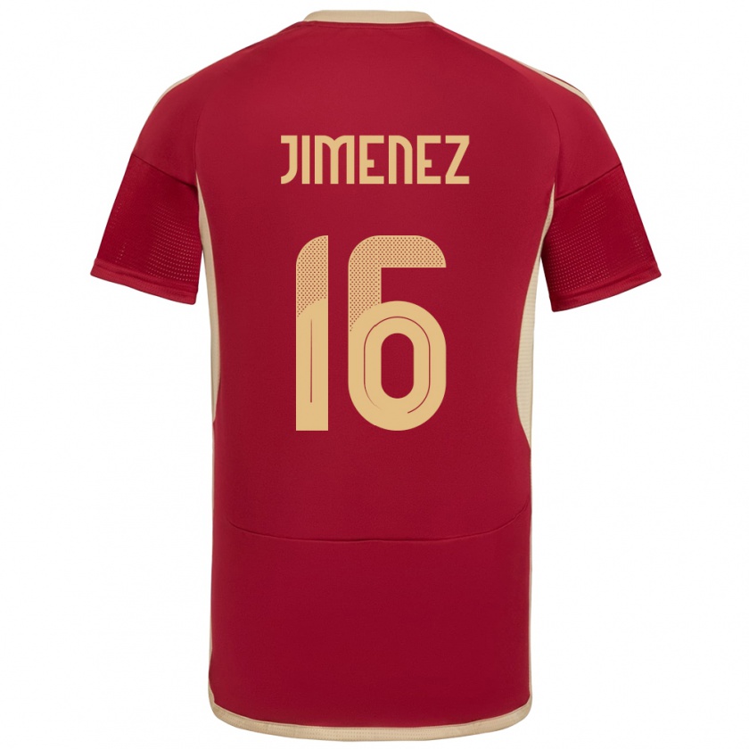 Kandiny Gyermek Venezuela Néstor Jiménez #16 Burgundia Hazai Jersey 24-26 Mez Póló Ing