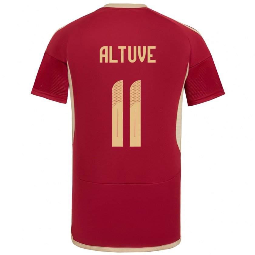 Kandiny Gyermek Venezuela Oriana Altuve #11 Burgundia Hazai Jersey 24-26 Mez Póló Ing