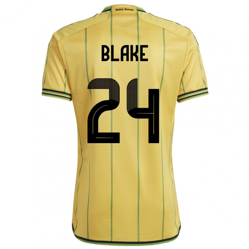 Kandiny Gyermek Jamaica Andre Blake #24 Sárga Hazai Jersey 24-26 Mez Póló Ing