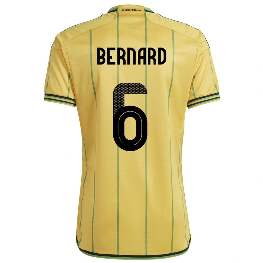 Kandiny Gyermek Jamaica Di'shon Bernard #6 Sárga Hazai Jersey 24-26 Mez Póló Ing