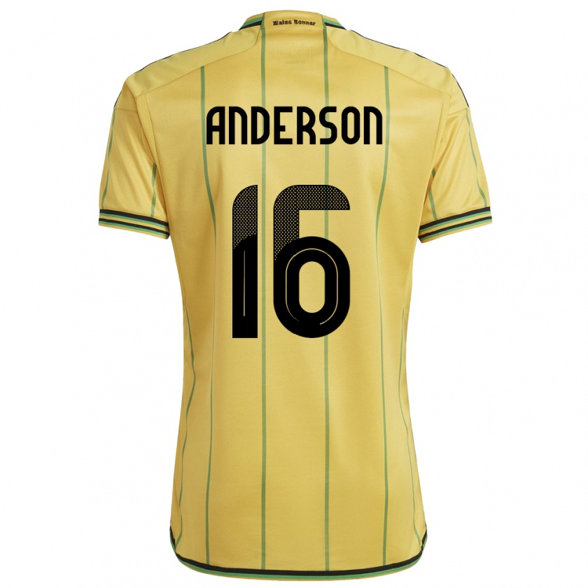 Kandiny Gyermek Jamaica Karoy Anderson #16 Sárga Hazai Jersey 24-26 Mez Póló Ing