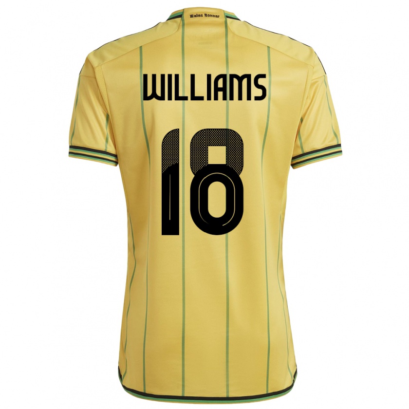 Kandiny Gyermek Jamaica Romario Williams #18 Sárga Hazai Jersey 24-26 Mez Póló Ing