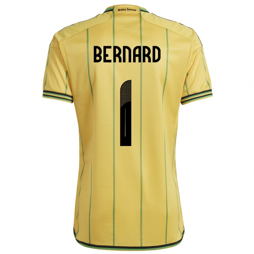 Kandiny Gyermek Jamaica Akeem Bernard #1 Sárga Hazai Jersey 24-26 Mez Póló Ing