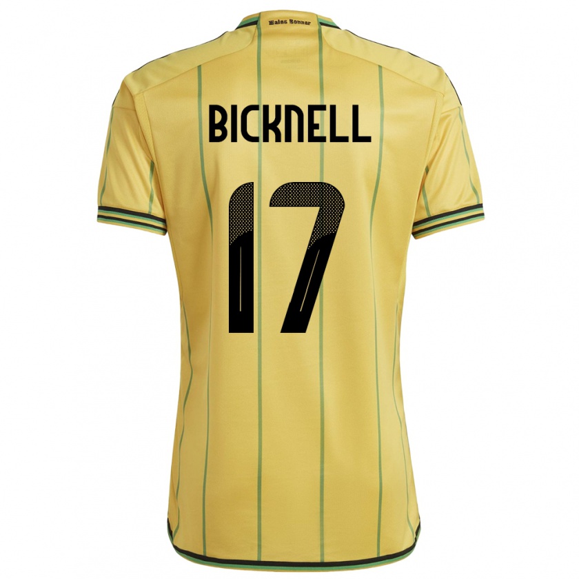 Kandiny Gyermek Jamaica Alexander Bicknell #17 Sárga Hazai Jersey 24-26 Mez Póló Ing